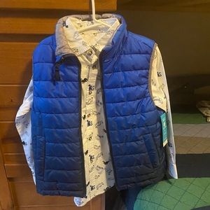 Boys size 8 long sleeve shirt and matching vest